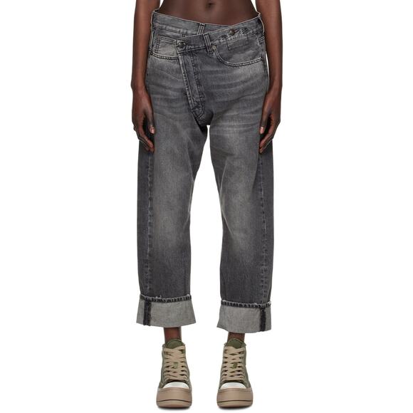 R13 Crossover Straight Jeans - 24 Gray - Picture 1 of 4